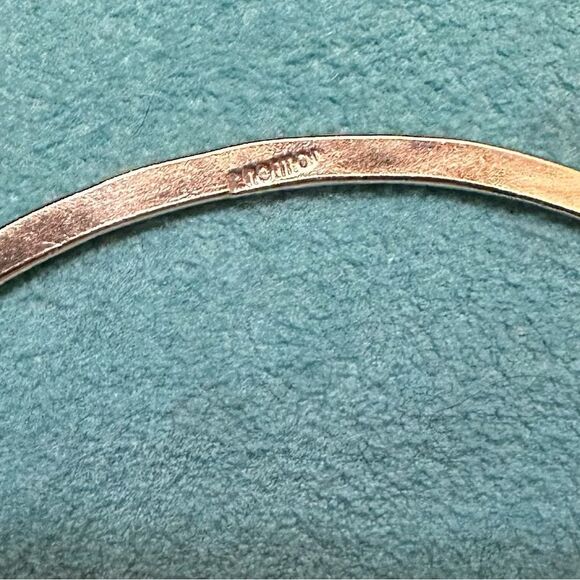 Vintage Rebecca Norman Pink Tourmaline Sterling Silver Bangle Bracelet - Picture 6 of 13